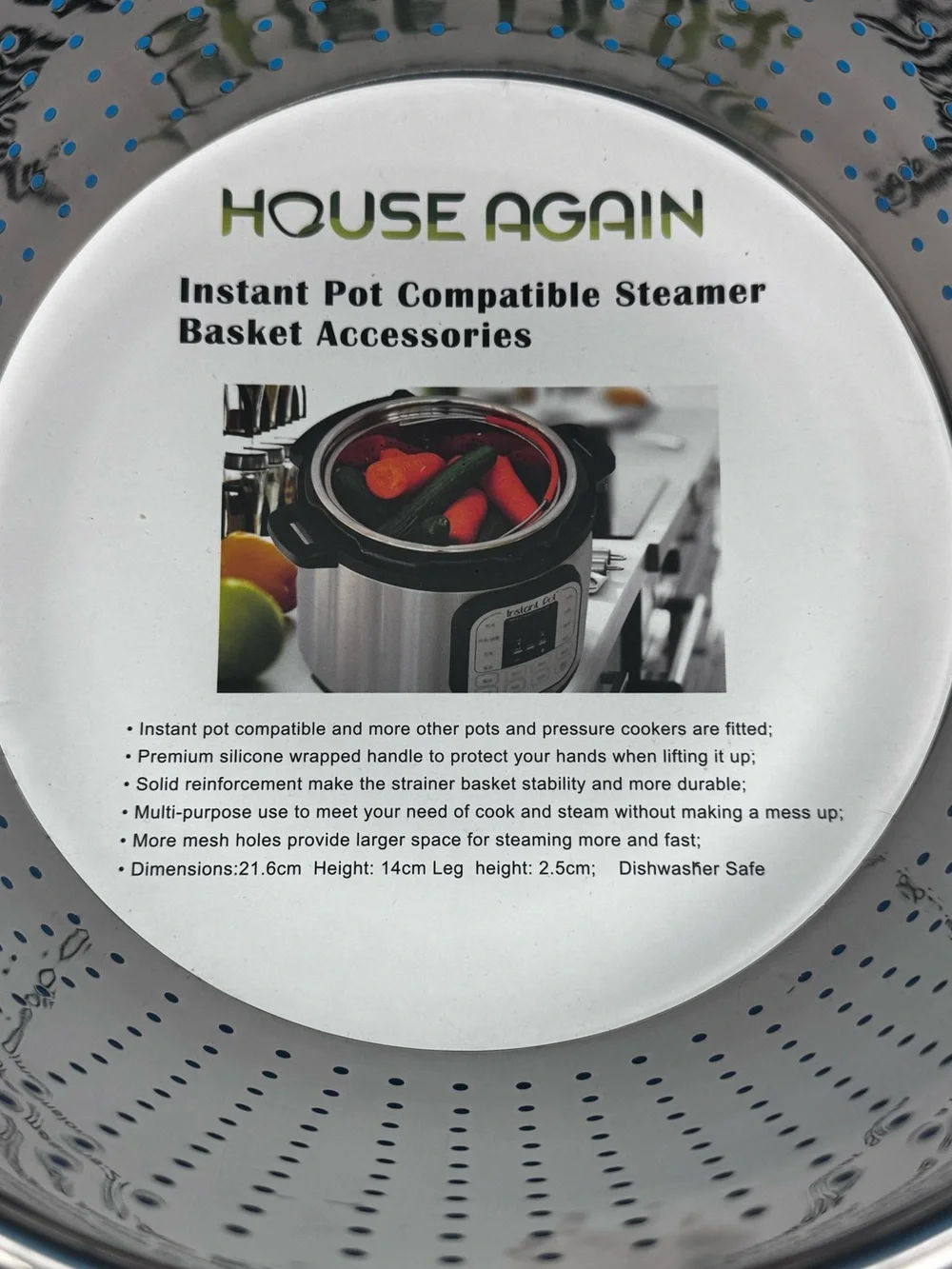 HOUSE AGAIN Instant‎ Pot Compatible 6 qt Stainless Steamer Basket Set, Egg Racks